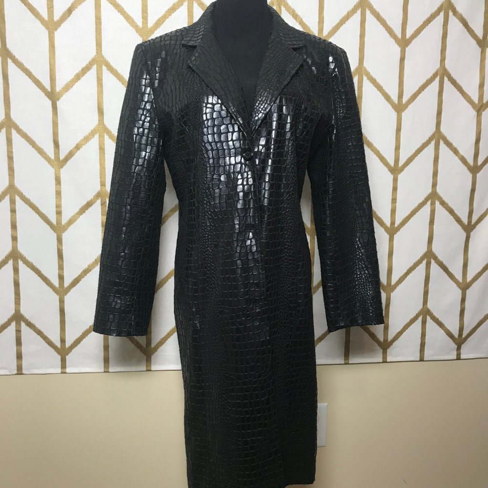 VINTAGE Selene Sport Faux Snakeskin Trench Coat